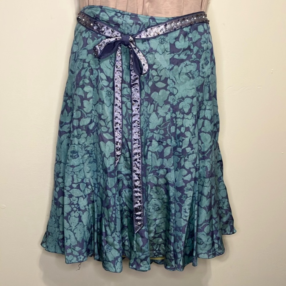 Floral Blue and Green Skirt